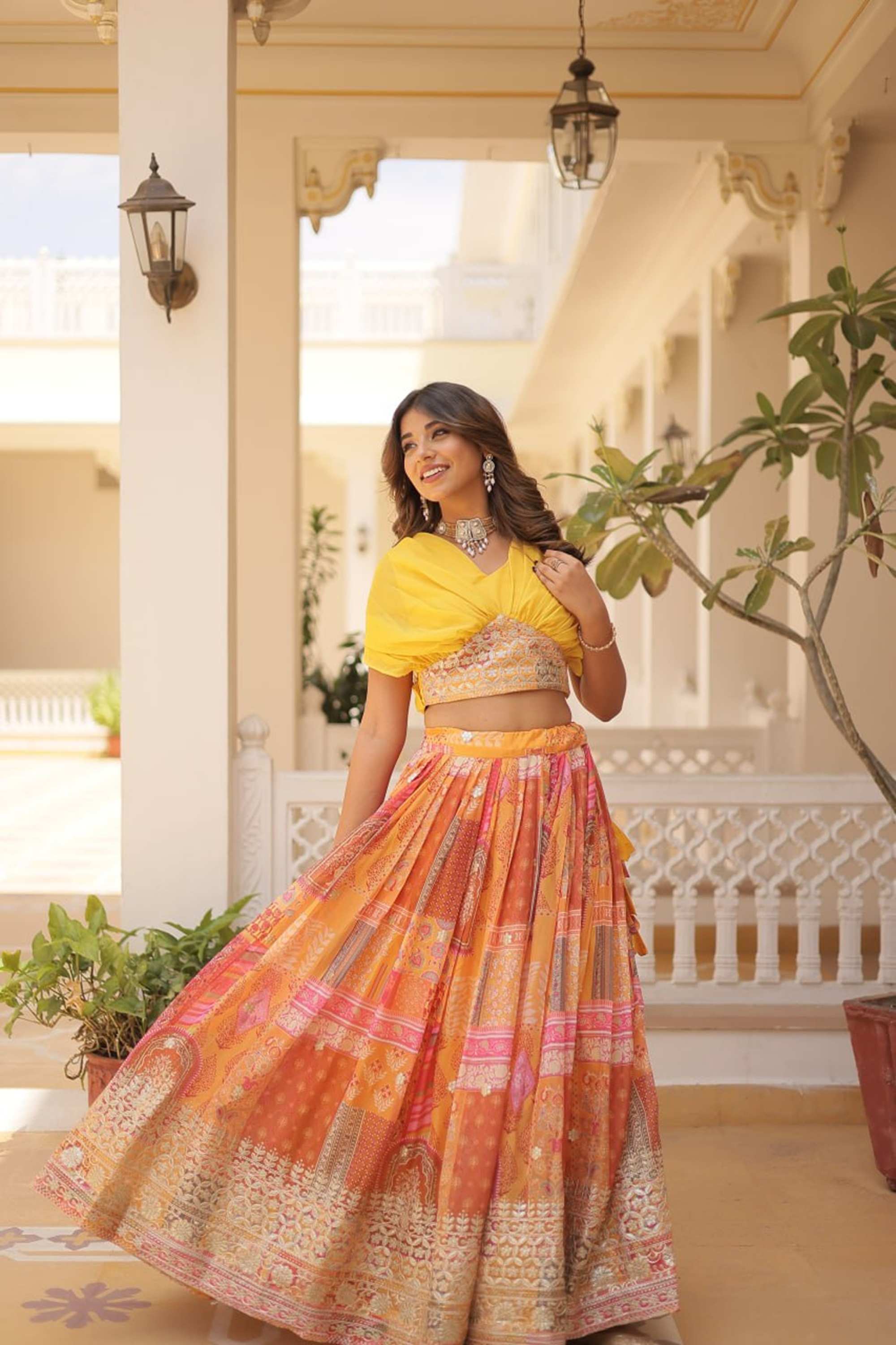 Fancy blouse for primitive lehenga