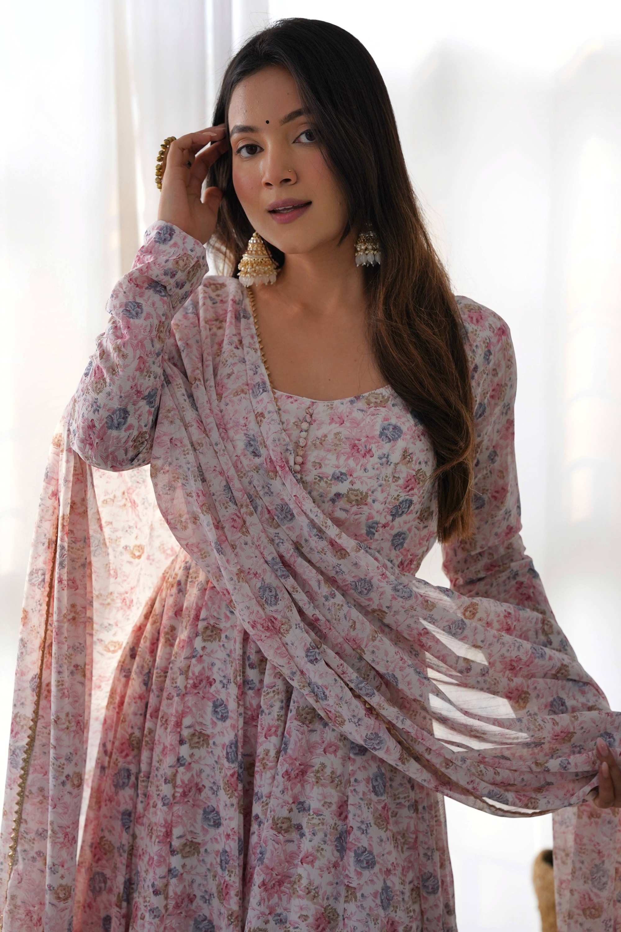 chiffon anarkali dress with dupatta Buy Red Printed Silk Chiffon Anarkali Suit Set With Dupatta Online in USA at $90.00