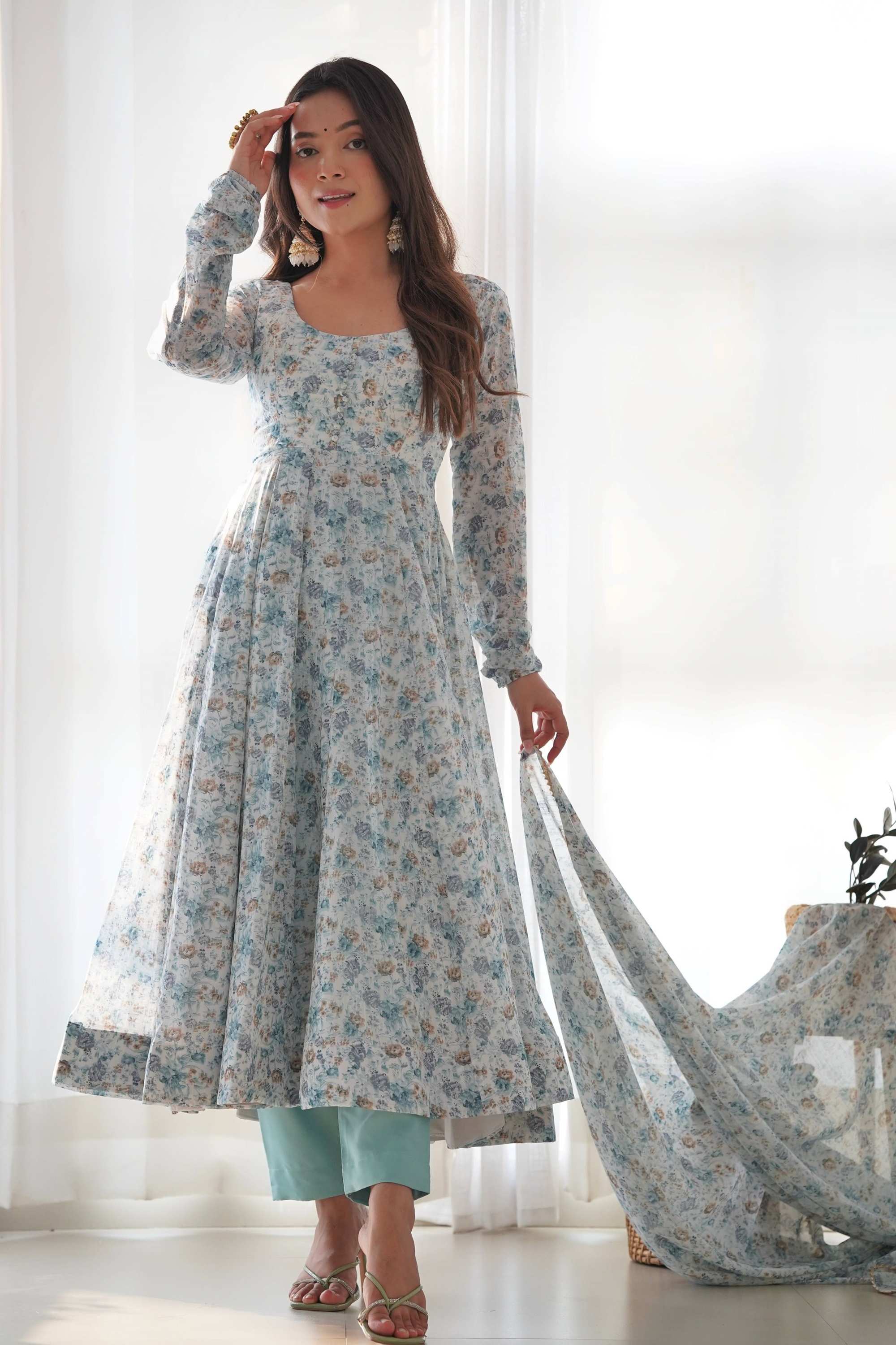 white christmas dresses Buy Light Green Chinon Anarkali Suit With Floral Print| KALKI Fashion India white christmas dresses Buy Light Green Chinon Anarkali Suit With Floral Print| KALKI Fashion India